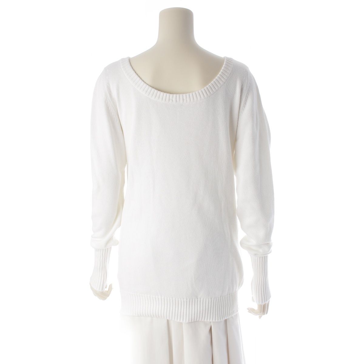Chanel Cotton CC Logo Embroidery Clover Button Long Sleeve Sweater Knit Top — view 4