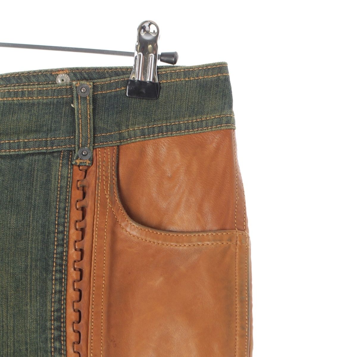 Dior Galliano Era Leather Trim Pants — view 5
