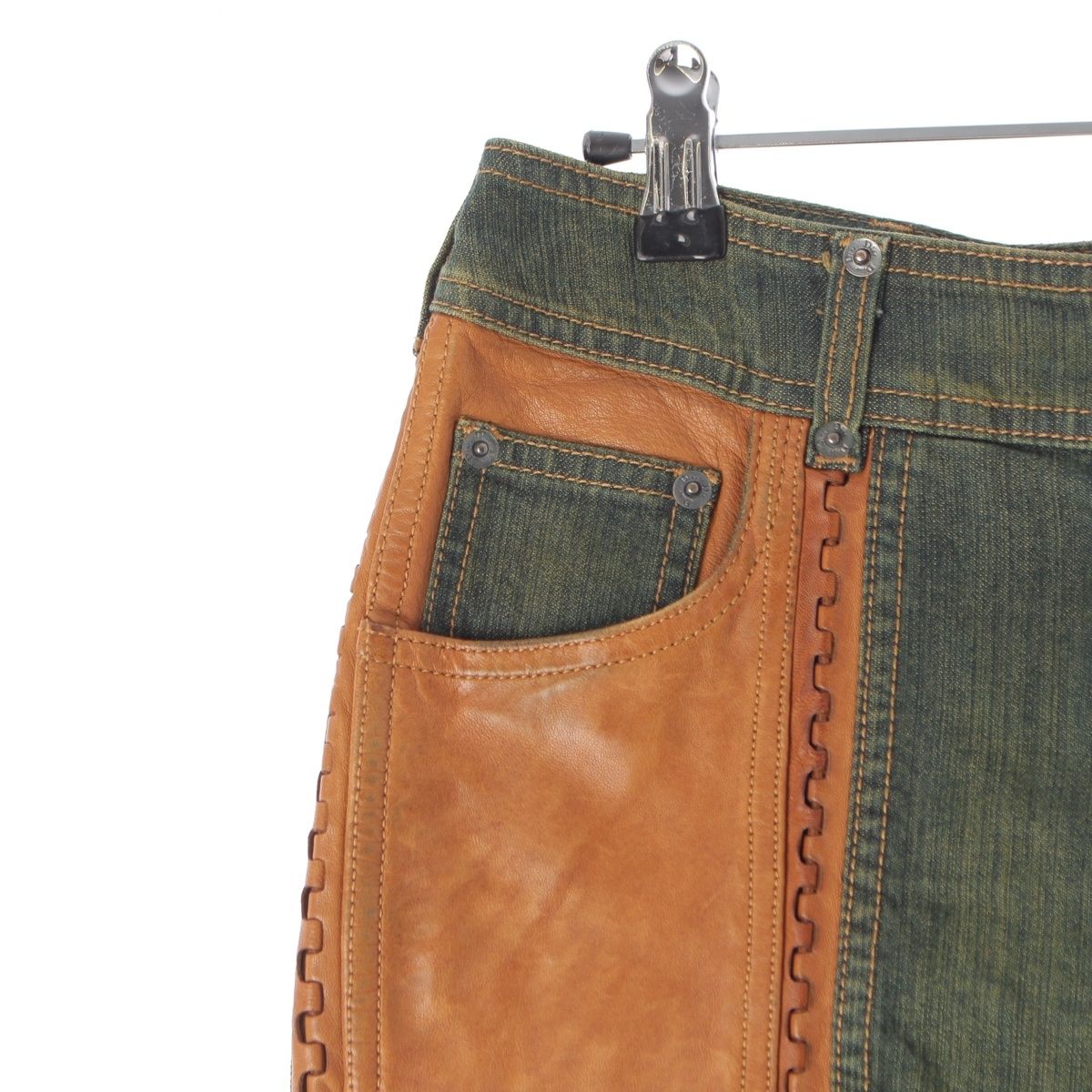 Dior Galliano Era Leather Trim Pants — view 4