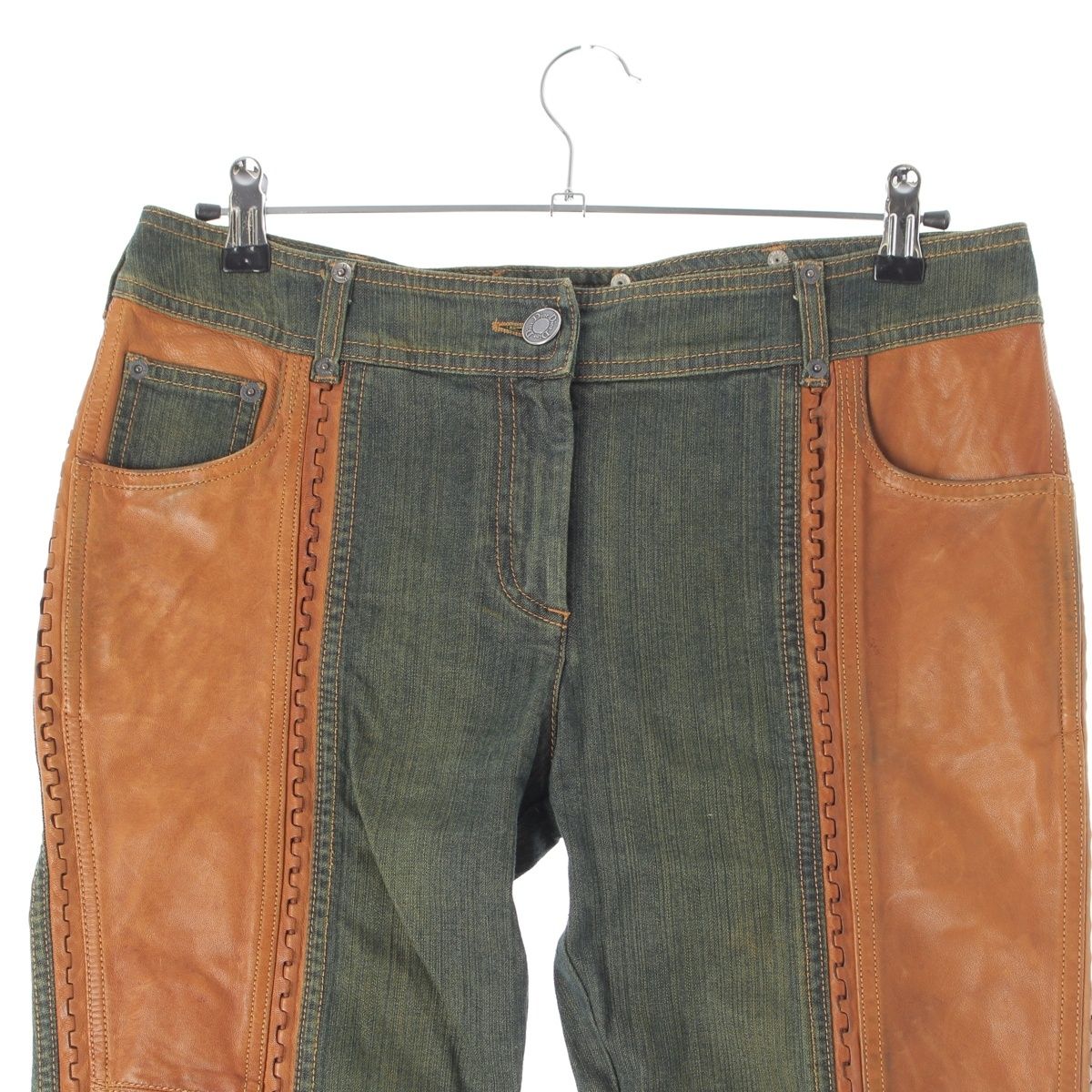 Dior Galliano Era Leather Trim Pants — view 3