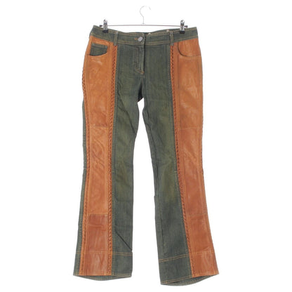 Dior Galliano Era Leather Trim Pants