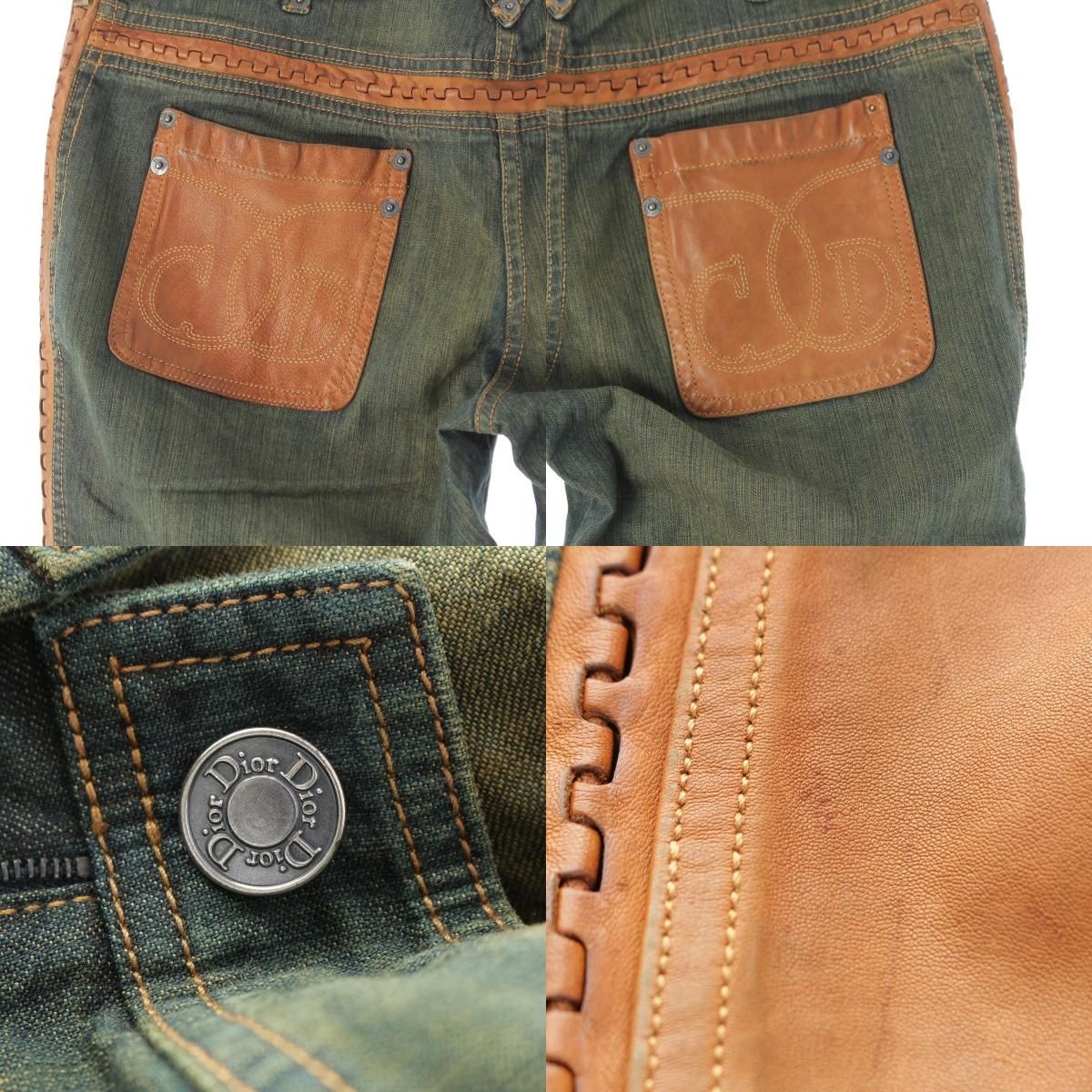Dior Galliano Era Leather Trim Pants — view 8