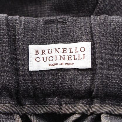 Brunello Cucinelli Wool Check Trousers Pants Gray 38 — view 7
