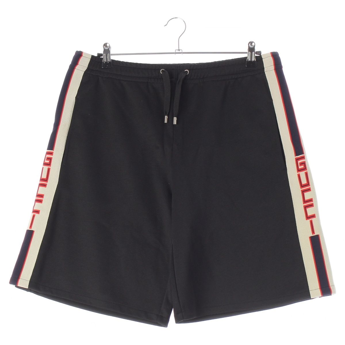 Gucci Polyester Cotton Technical Jersey Side Line Shorts Black