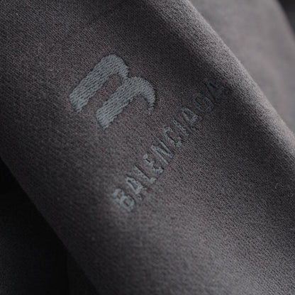 Balenciaga Cotton Logo Embroidery Sweatshirt Jogger Pants Black — view 6