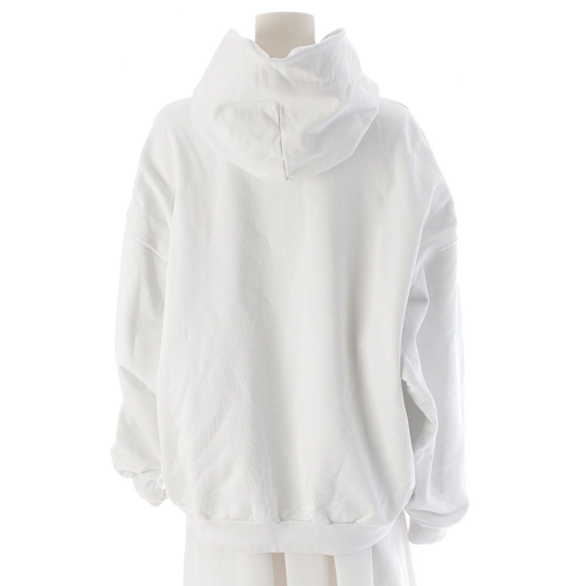 Balenciaga Diy College Carre Logo Paint Distressed Hoodie Top White — view 4