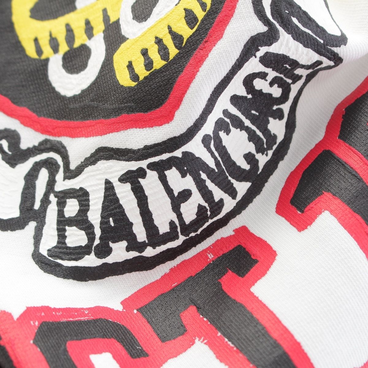 Balenciaga Diy College Carre Logo Paint Distressed Hoodie Top White — view 8