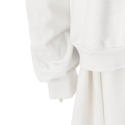 Balenciaga Diy College Carre Logo Paint Distressed Hoodie Top White — view 6