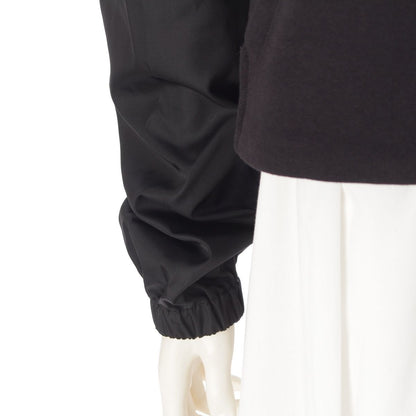 Prada Re-Nylon Cotton Nylon Trim Cropped Hoodie Top Black — view 6