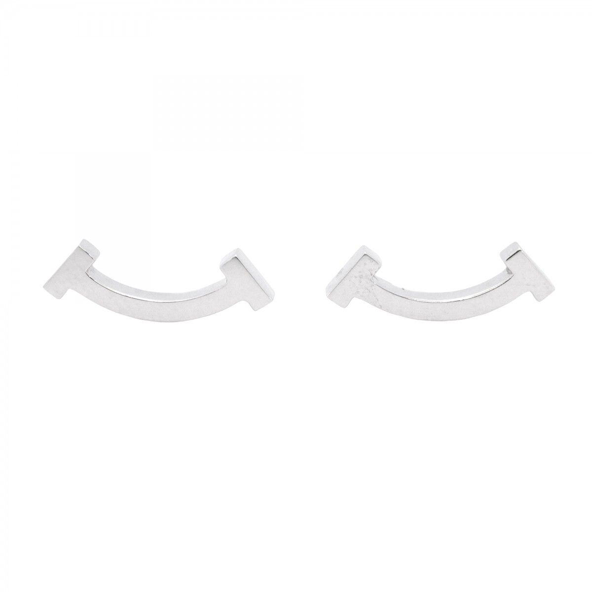 Tiffany & Co Earrings T Smile Mini 18k White Gold