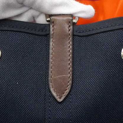 Hermes Boston Bag Sac de Panthere Je Gourme Canvas Navy Silver 2-Way — view 6