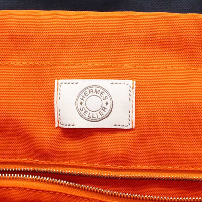 Hermes Boston Bag Sac de Panthere Je Gourme Canvas Navy Silver 2-Way — view 5