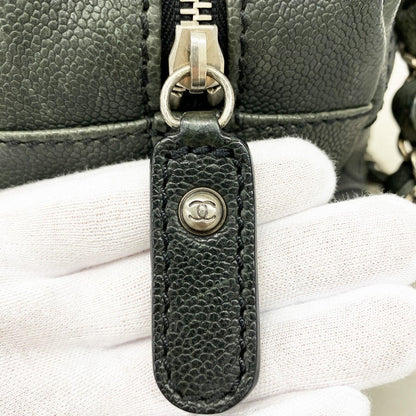 Chanel Handbag Wild Stitch Caviar Leather Black Silver — view 9