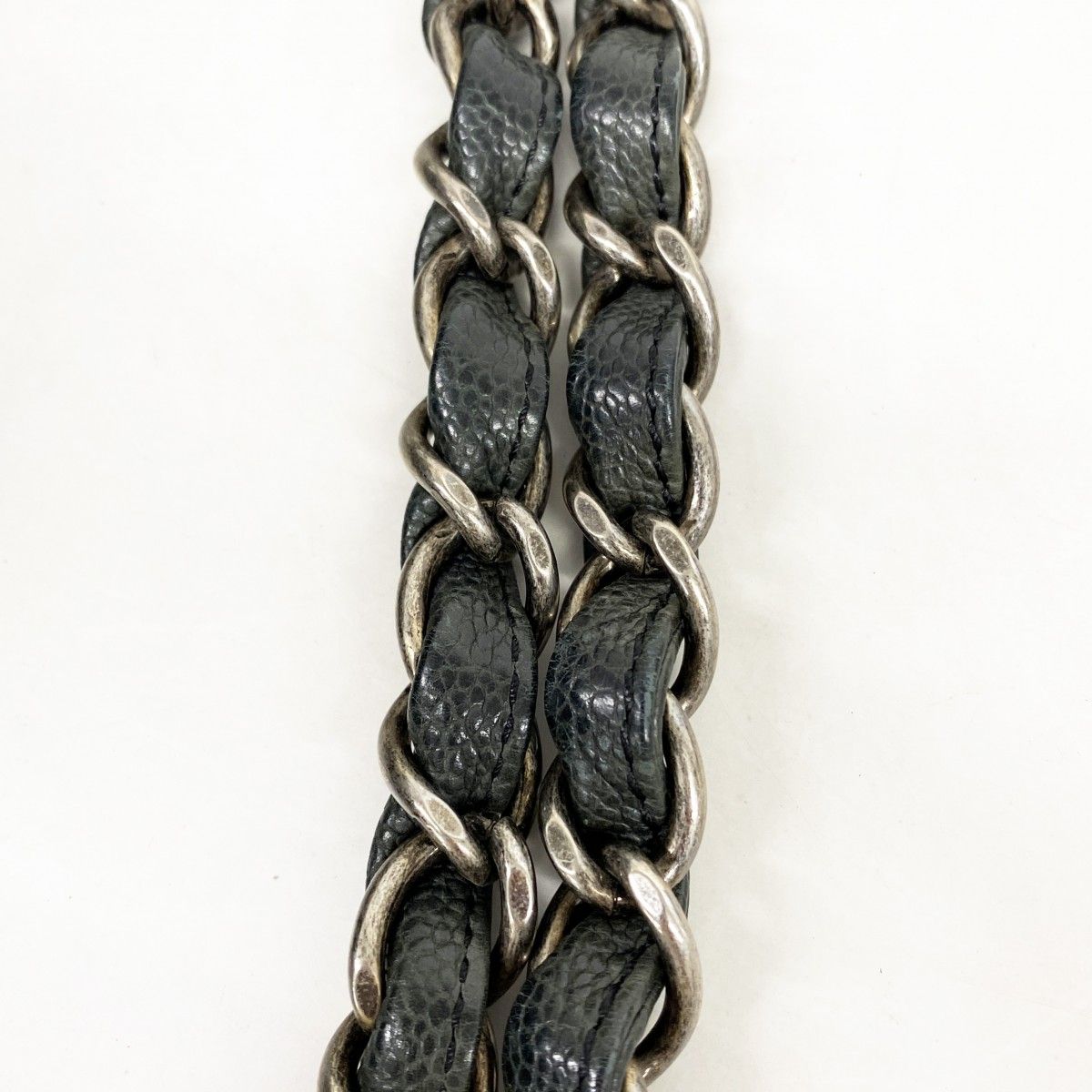 Chanel Handbag Wild Stitch Caviar Leather Black Silver — view 8