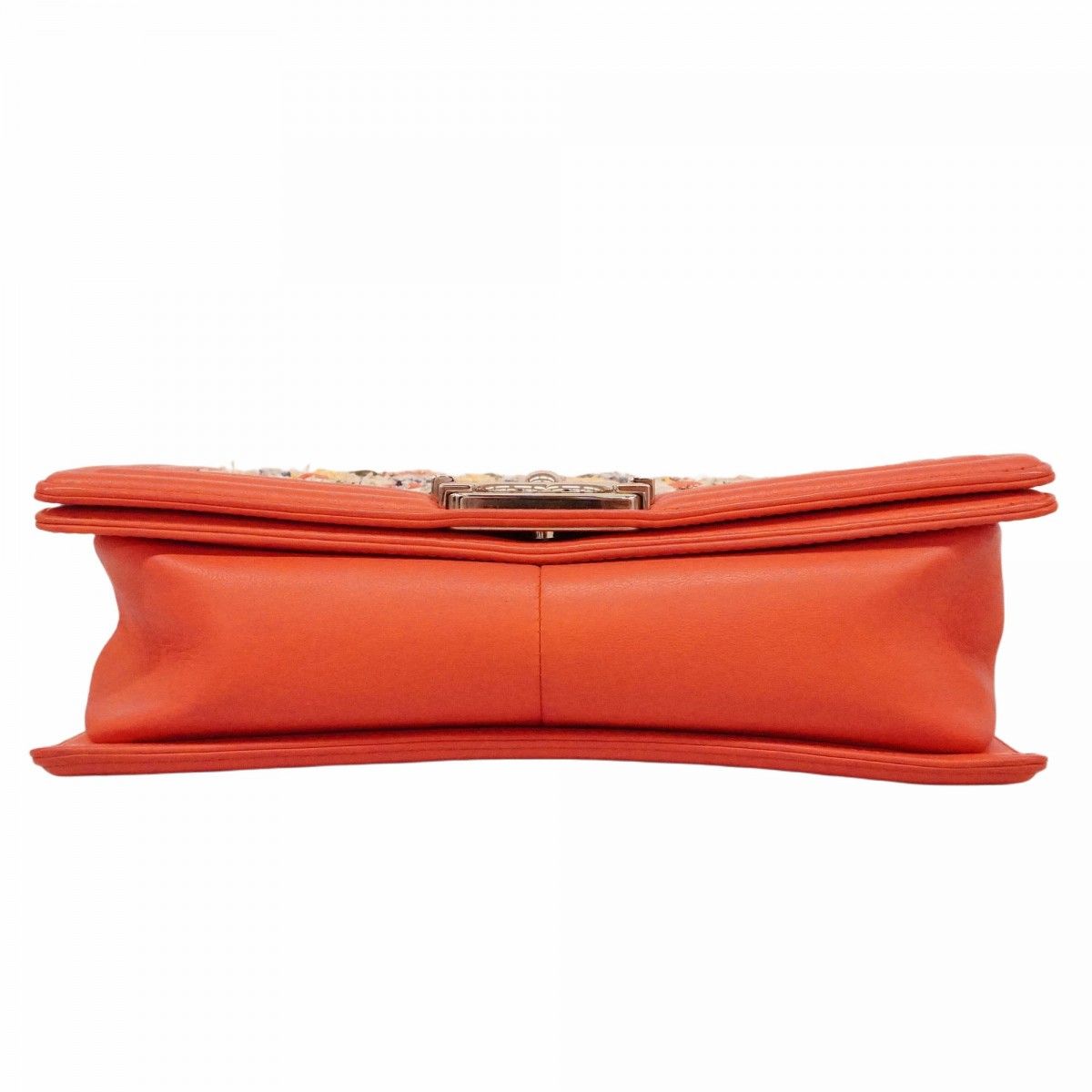 Chanel Shoulder Bag Body Tweed Orange Silver — view 3