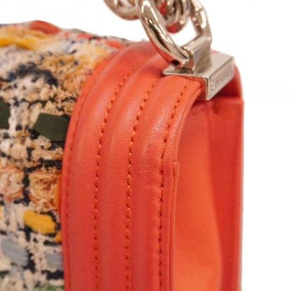 Chanel Shoulder Bag Body Tweed Orange Silver — view 7