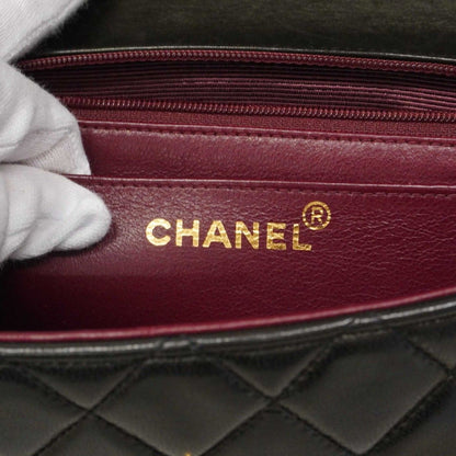 Chanel Handbag Quilted Parent Child Bag Lambskin Black Gold — view 5