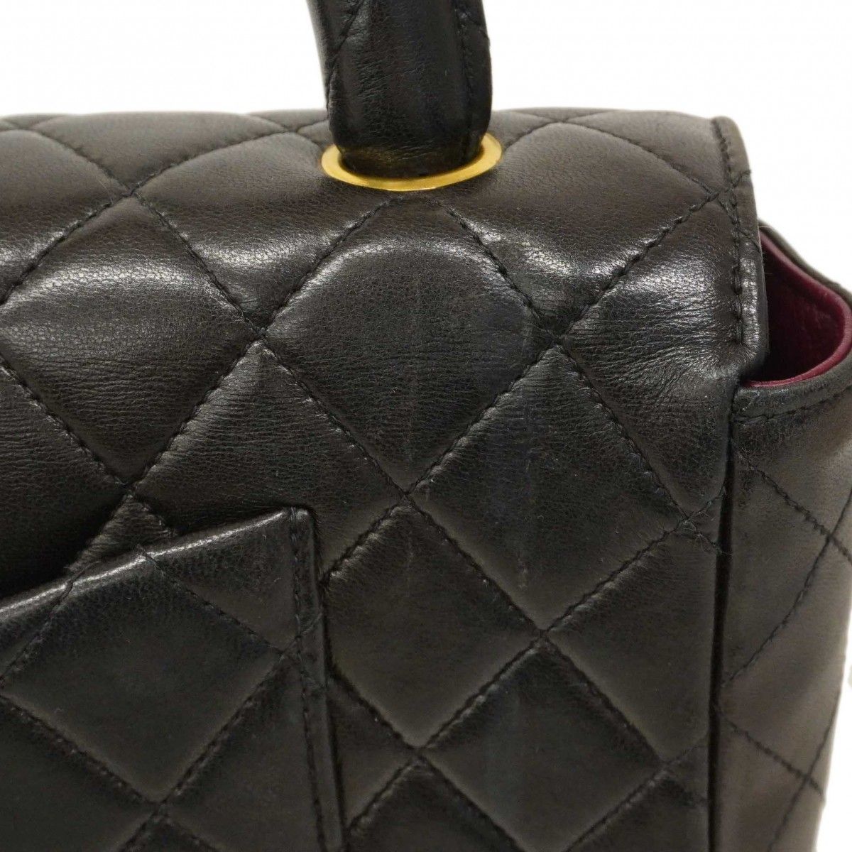 Chanel Handbag Quilted Parent Child Bag Lambskin Black Gold — view 8