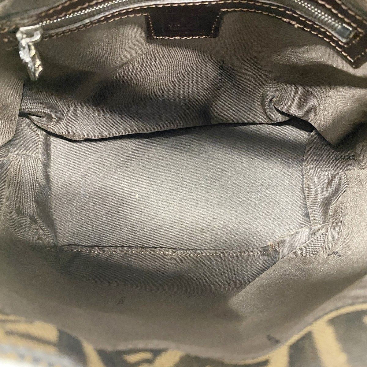 Fendi Handbag Zucca Nylon Canvas Brown Silver — view 8