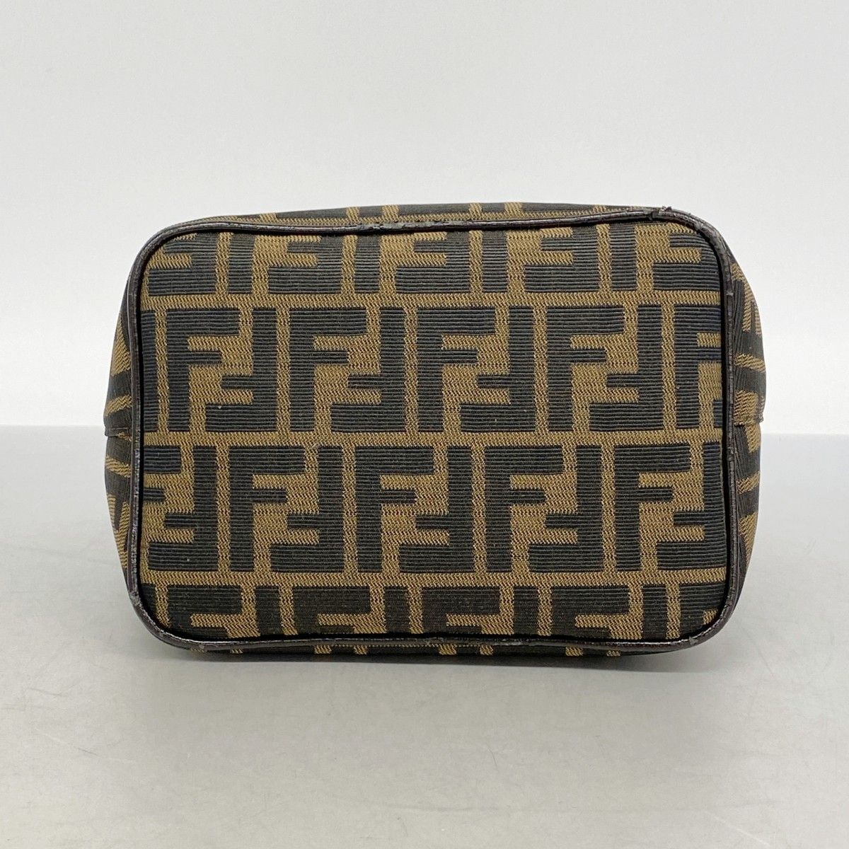 Fendi Handbag Zucca Nylon Canvas Brown Silver — view 4