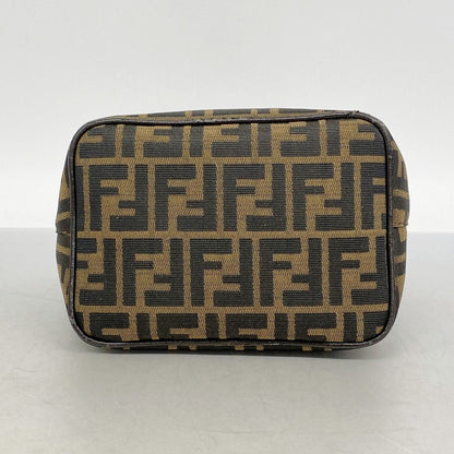 Fendi Handbag Zucca Nylon Canvas Brown Silver — view 4