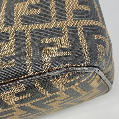 Fendi Handbag Zucca Nylon Canvas Brown Silver — view 5