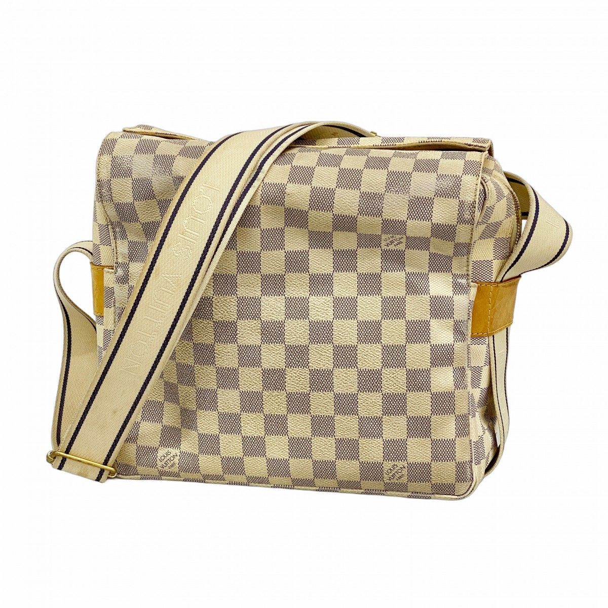 Louis Vuitton Shoulder Bag Damier Azur Naviglio White