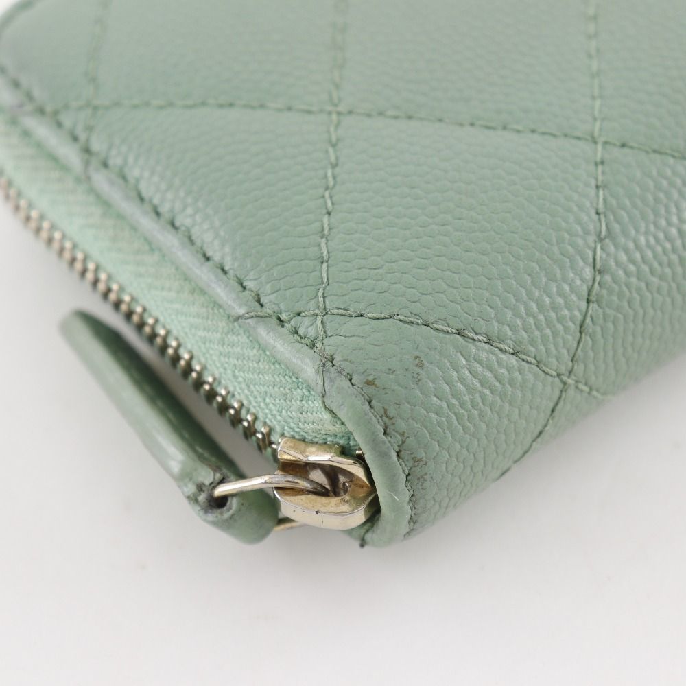 Chanel Quilted Zip Coin Purse Classic Caviar Leather Gold Case — view 4