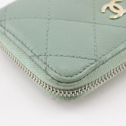 Chanel Quilted Zip Coin Purse Classic Caviar Leather Gold Case — view 6