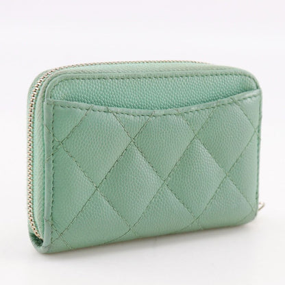 Chanel Quilted Zip Coin Purse Classic Caviar Leather Gold Case — view 3