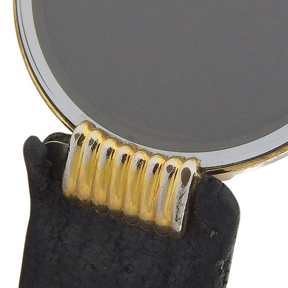 Dior Bakira 46 Gold Plated Leather Quartz Analog Display Black Dial Watch — view 7