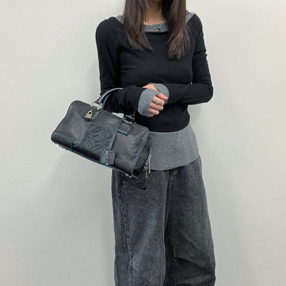 Loewe Anagram Amazona 28 Handbag Black Leather Vintage — view 2