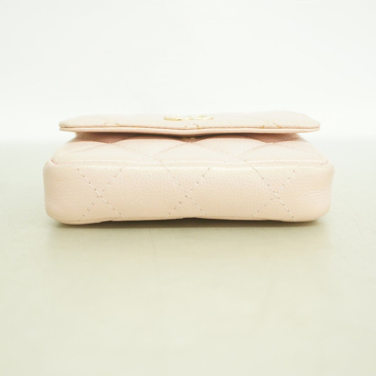 Chanel Shoulder Bag Quilted Caviar Leather Pink Champagne Gold — view 3