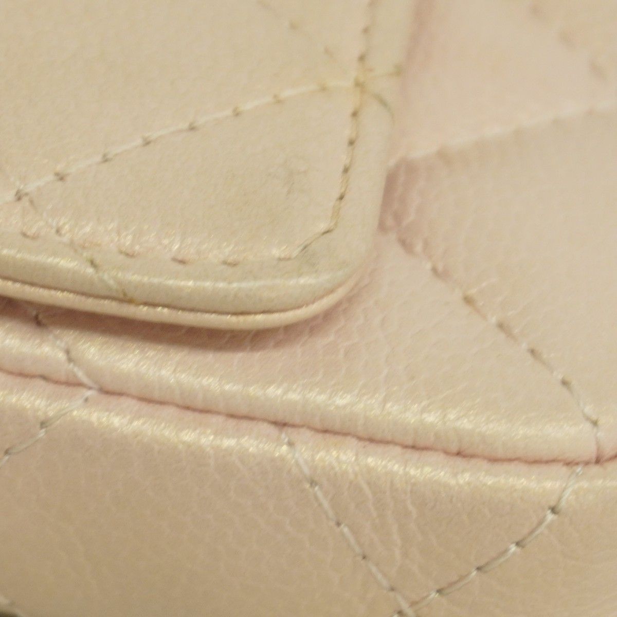 Chanel Shoulder Bag Quilted Caviar Leather Pink Champagne Gold — view 8