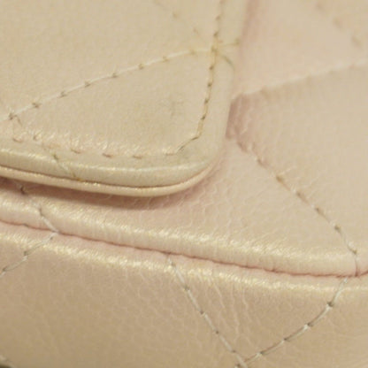 Chanel Shoulder Bag Quilted Caviar Leather Pink Champagne Gold — view 8