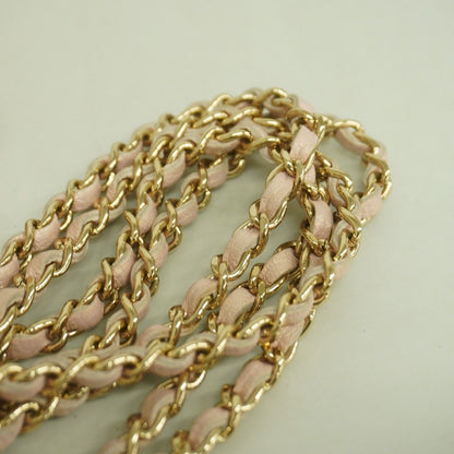 Chanel Shoulder Bag Quilted Caviar Leather Pink Champagne Gold — view 7