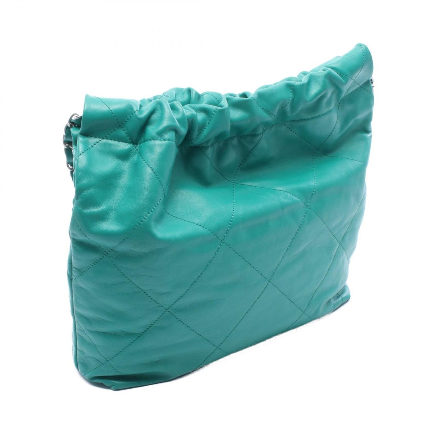 Chanel Shoulder Bag Quilted 22 Small Green Leather 22 Chain — view 2