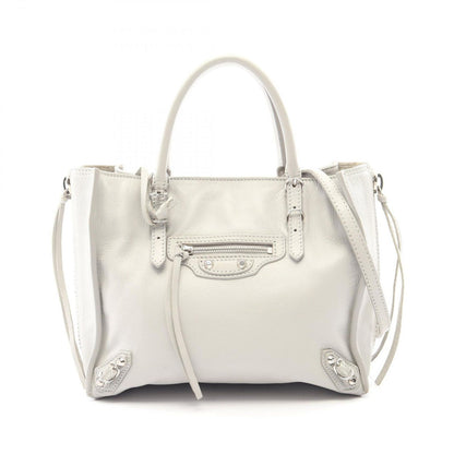 Balenciaga Handbag the Paper Mini 2-Way Light Gray Leather