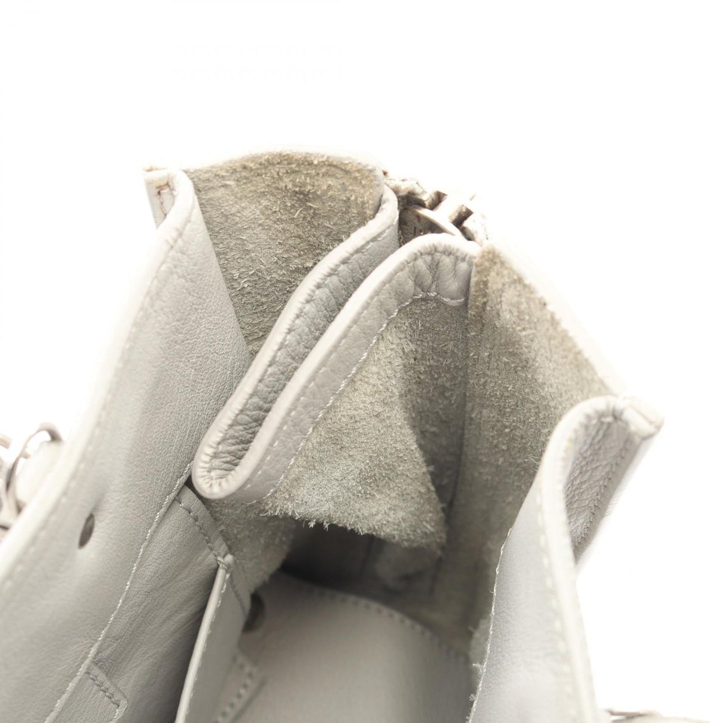 Balenciaga Handbag the Paper Mini 2-Way Light Gray Leather — view 5