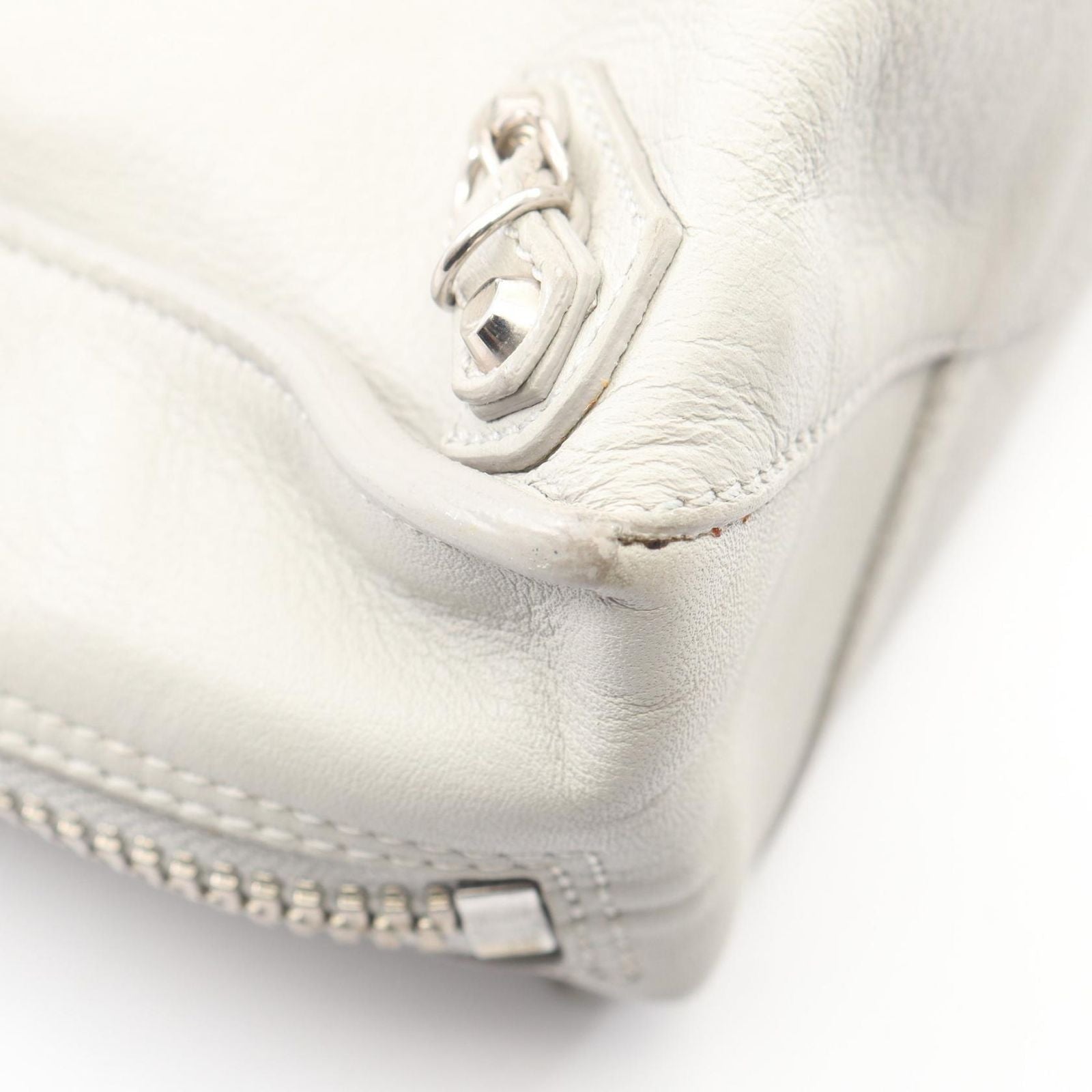 Balenciaga Handbag the Paper Mini 2-Way Light Gray Leather — view 7