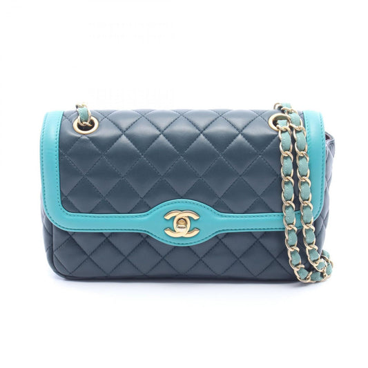 Chanel Shoulder Bag Quilted Dark Green Emerald Leather Chain