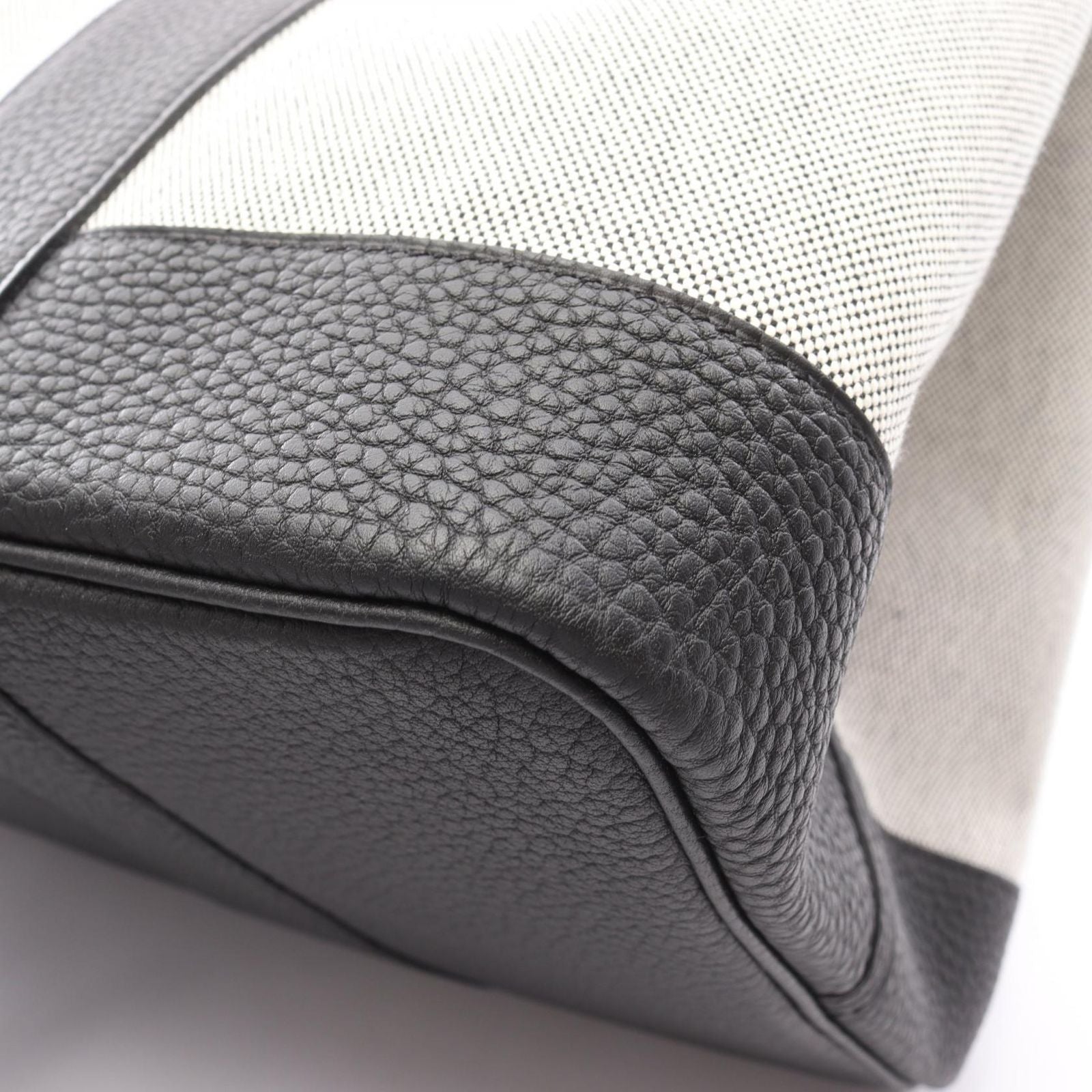 Hermes Tote Neo Garden 41 Voyage Ecru Black Canvas Leather Neo — view 6