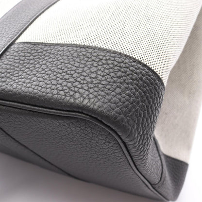 Hermes Tote Neo Garden 41 Voyage Ecru Black Canvas Leather Neo — view 6