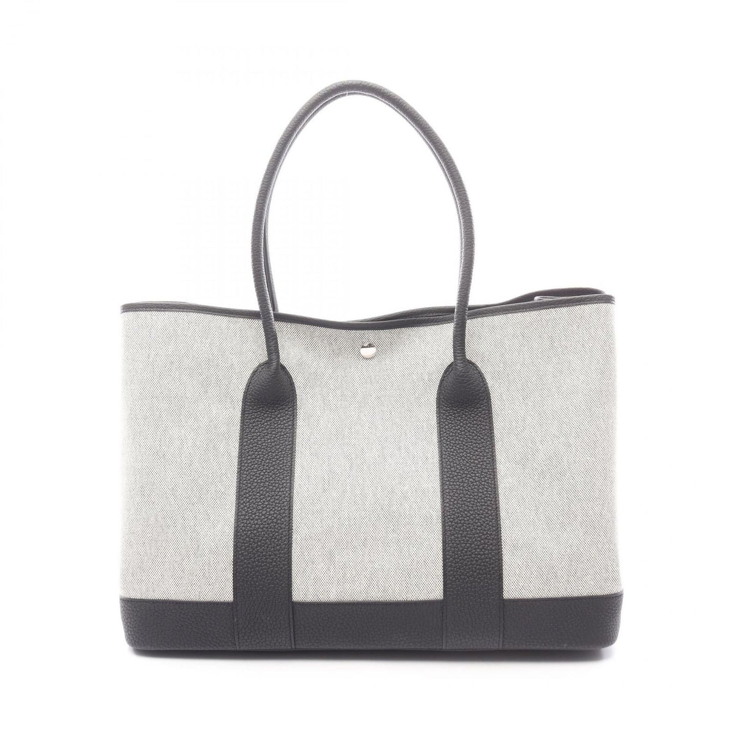 Hermes Tote Neo Garden 41 Voyage Ecru Black Canvas Leather Neo