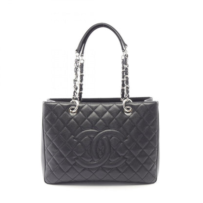 Chanel Tote Quilted Grand Shopping GST Black Caviar Leather Chain