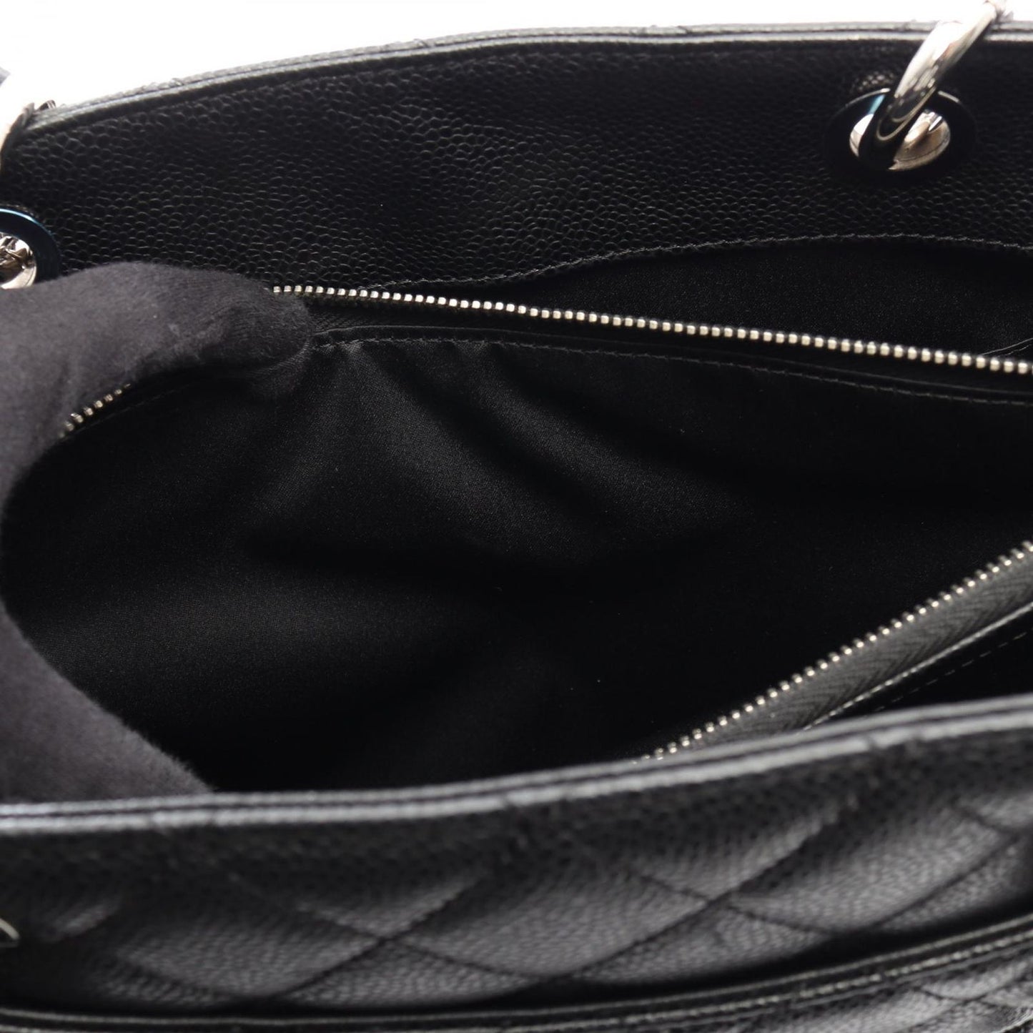 Chanel Tote Quilted Grand Shopping GST Black Caviar Leather Chain — view 8