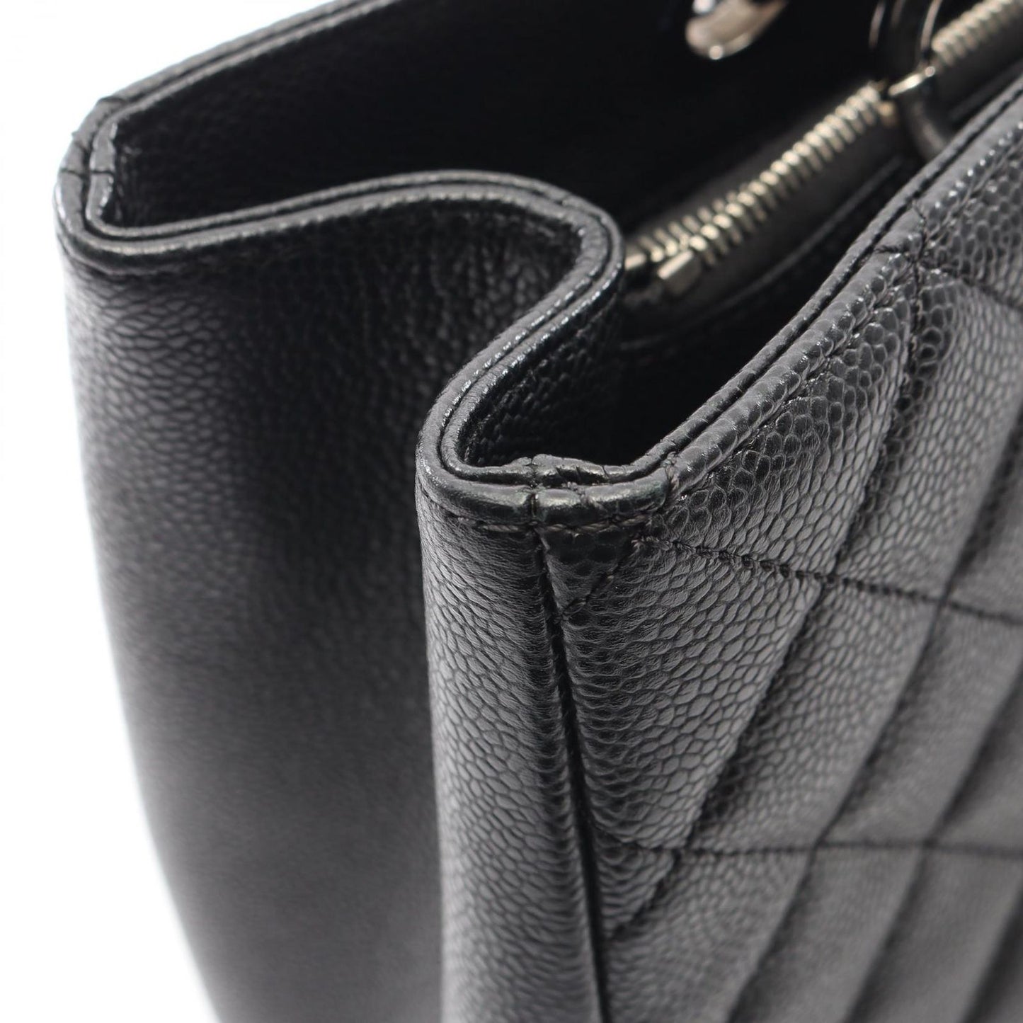 Chanel Tote Quilted Grand Shopping GST Black Caviar Leather Chain — view 6