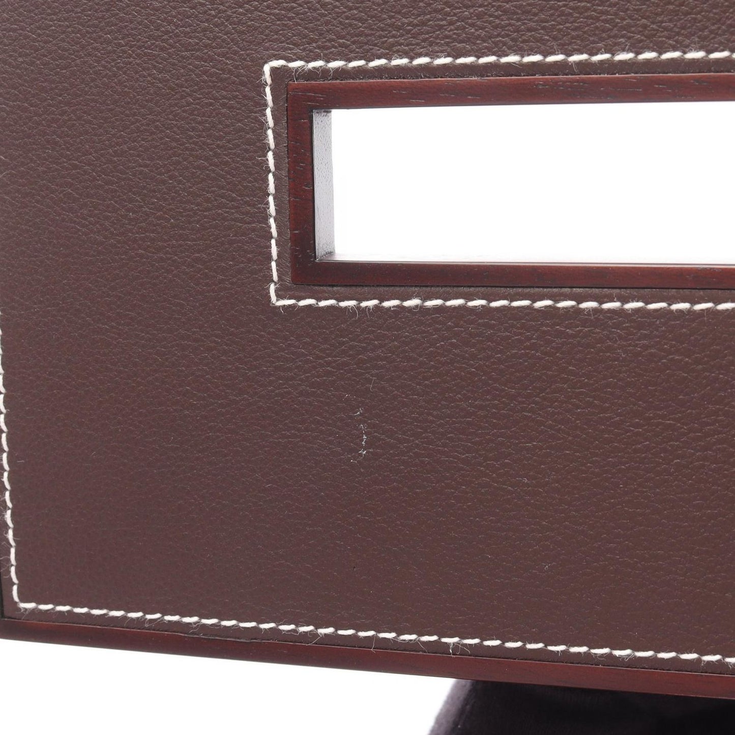 Hermes Playade PM Tissue Case Chocolat Leather — view 8