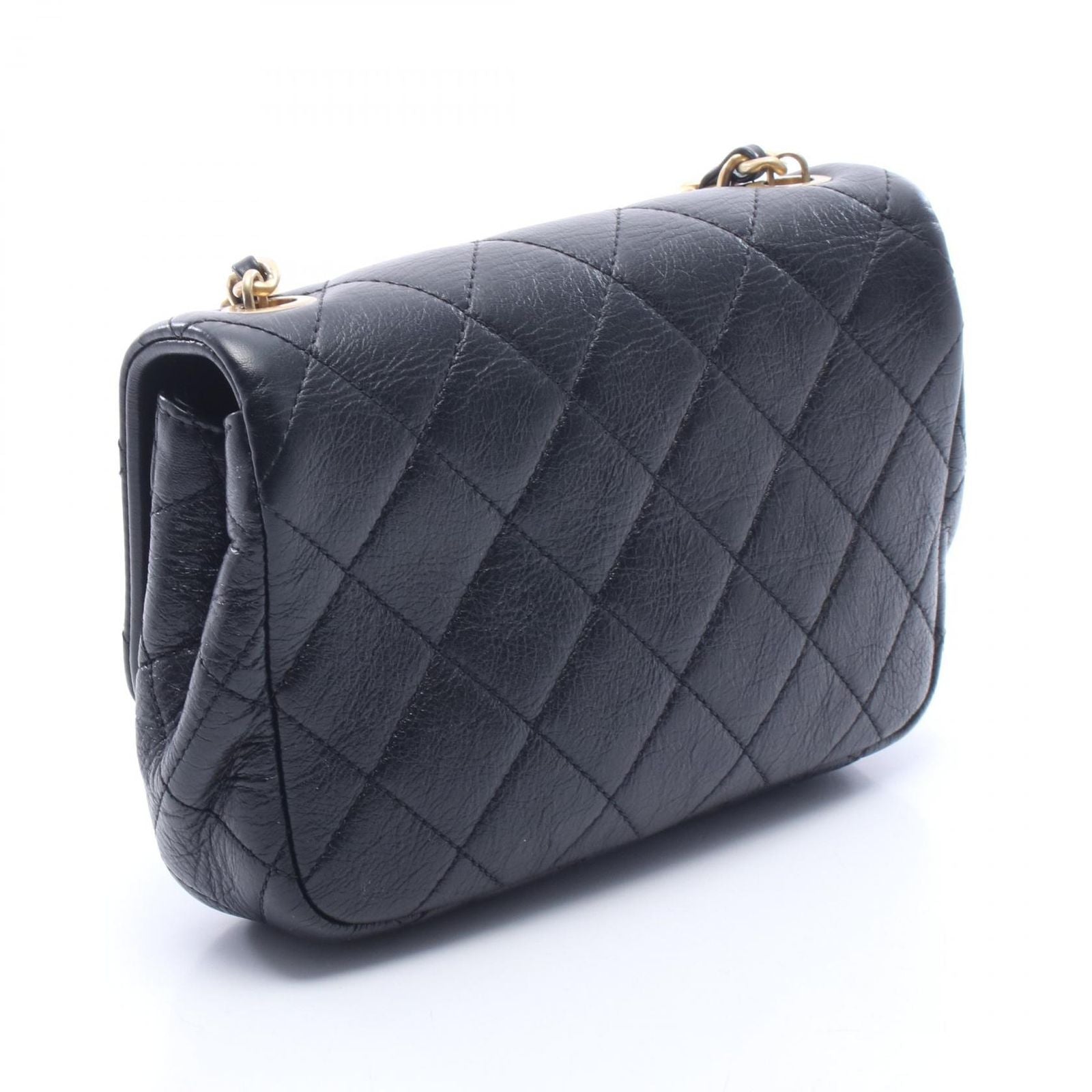 Chanel Shoulder Bag Quilted Small Flap Black Leather Chain — view 2