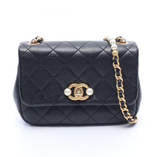 Chanel Shoulder Bag Quilted Small Flap Black Leather Chain
